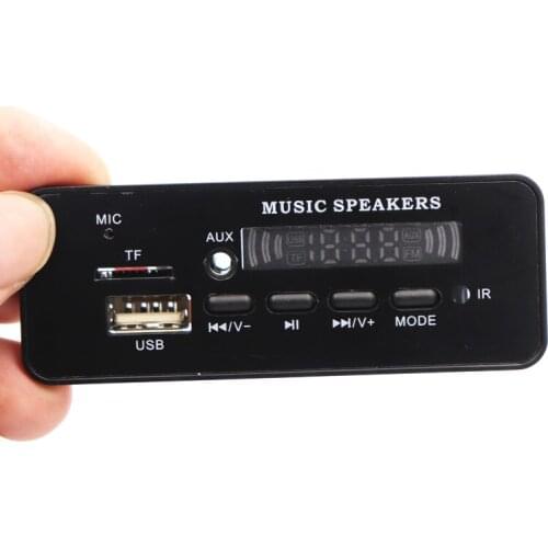 DC 12V Bluetooth 5.0 MP3 WMA Decoder Board Audio Module USB TF FM Radio AUX MP3 Player Handfree For Car Support Recording