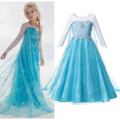 Princess Dress for Girls Role Play Rapunzel Snow White Ana Elza Jasmine Costume Unicorn Lollipop Tutu Halloween Mal Evie Outfit