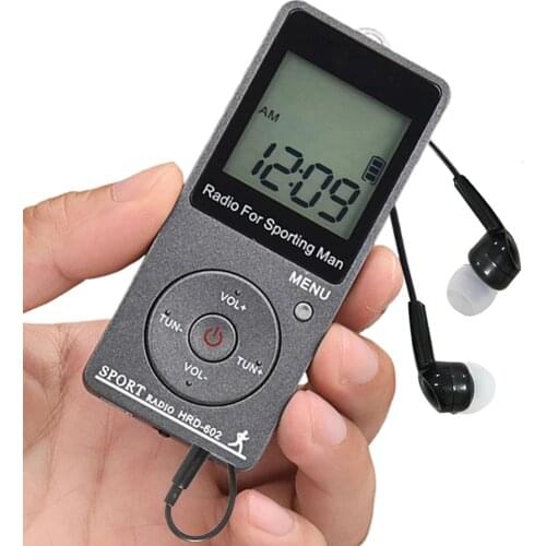 Portable FM/AM Radio Mini Radio Receiver with 1.57" LCD Display FM76-108MHZ,9KHZ/10KHZ Receiver with Stereo Earphone