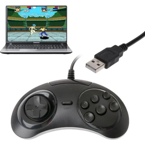 Wired USB gamepad Classic 6 ttons game controllers joypad handle For SEGA MD2 Retailsale