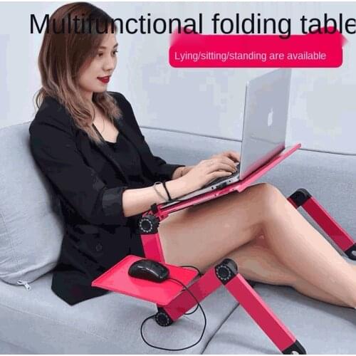 JOYLIVE Adjustable Laptop Desk Stand Portable Aluminum Ergonomic Lapdesk For TV Bed Sofa PC Notebook Table Desk Stand With Mouse