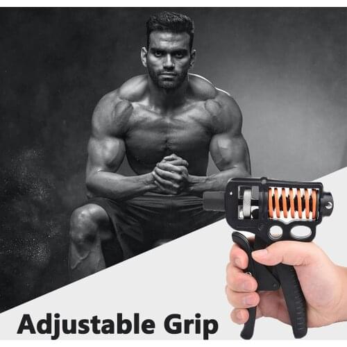 5KG-50KG Adjustable Countable Hand Grips Strength Exercise Strengthener Gripper Spring Finger Pinch Carpal Expander Black