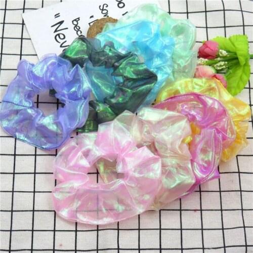 1PCS Reflectives Gauze Women Girls Elastic Hair Rubber Bands Accessories For Women Tie Hair Ring Rope Ponytail Holder Headdress