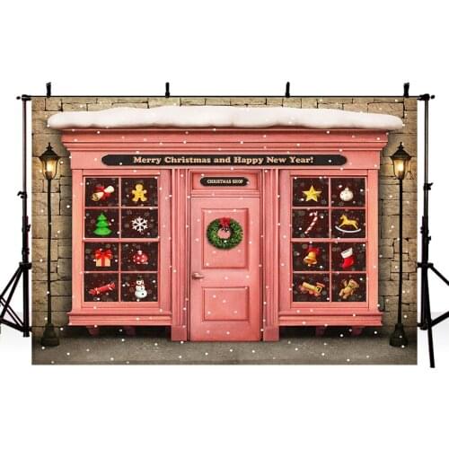 Christmas shop photography backdrop toy store Cartoon background photocall photoshoot prop studio custom decoration