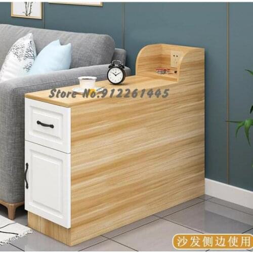 North European Sofa Side Cabinet Side Cabinet Sofa Side Table Corner Shelf Living Room Tea Table Multifunctional Charging