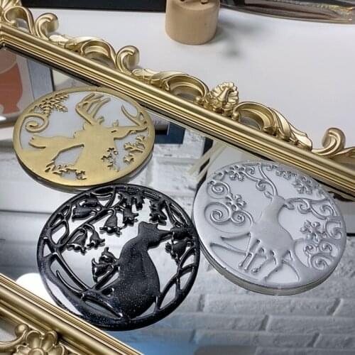 DIY Cat Christmas Elk Pendant Crystal Epoxy Resin Mold Ornament Silicone Mould F3MF