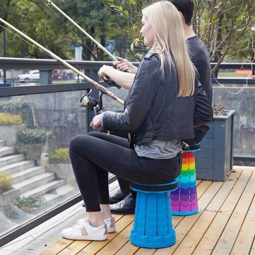 Folding Chair Telescopic Stool Adjustable Camping Stool Fishing Garden Chair Portable Luban Lock Stool Bearing 300KG Retractable