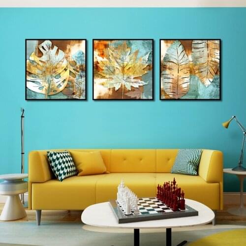 Modern Abstract Maple Leaf Poster Picture Canvas Painting Restaurant Bedroom Home Decoration Painting Can Be Customized