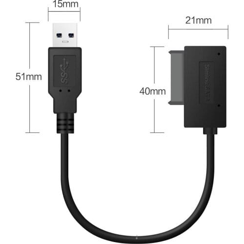 Notebook optical drive line 6P + 7P SATA to USB2.0/USB3.0 Adapter Cable For 6p+7p SATA Notebook Second-generation Optical Drive