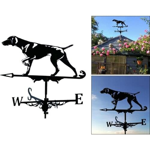 Retro Weather Vane Black Hound for Farm Outdoor Garden Yard Crafts Ornament