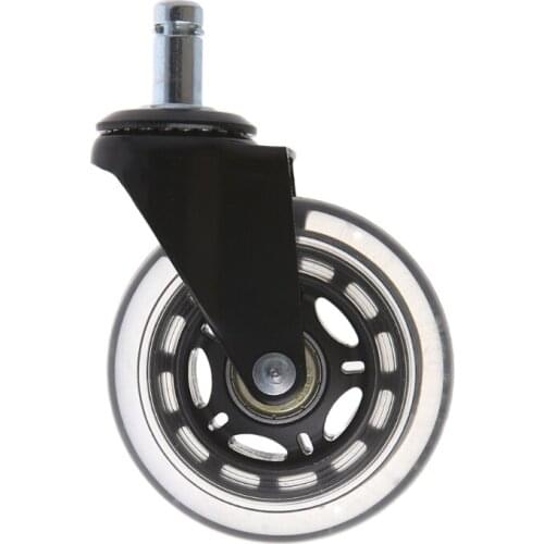 Universal 3" PU Style Office Chair Wheels Replacement Rolling Caster 16FA