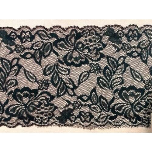 Top quality 15cm luxurious elastic flora motif knitting lace, soft and elegant lace trimming,XERY-HES1011F