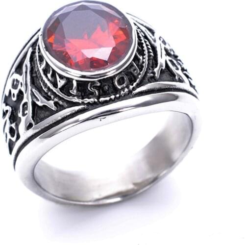 Titanium Steel Jewelry Ring American Soldier Redstone Ring Casting Ring