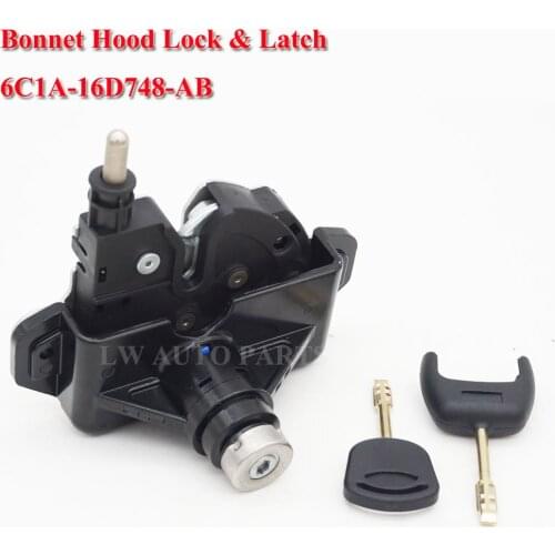 6C1A-16D748-AB Bonnet Hood Lock & Latch Complete Set with 2 Keys For Ford Transit MK7 2006 2007 2008 2009 2010 2011