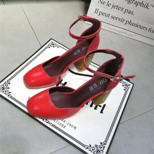 Women Pumps Size 35-39 Women Heels Chaussures Femme Gladiator Summer High Heels For Party Wedding Shoes Women Thick Heels U22-23