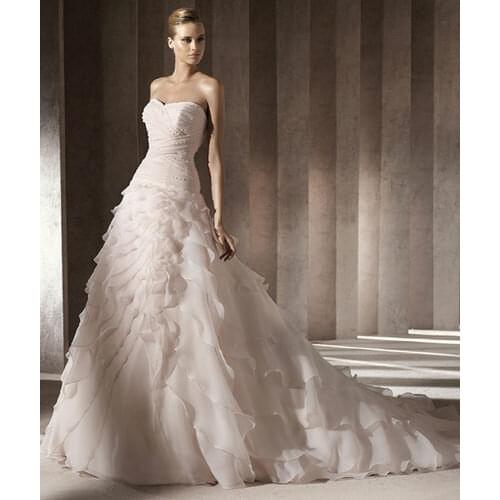 Free shipping 2020 New design high quality A-Line Sweetheart custom size/color Bridal Gown Wedding Dresss Chapel Train Custom