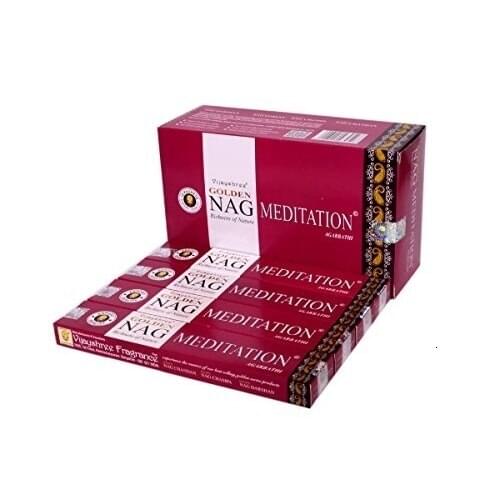 Golden Nag – meditación – PREMIUM incienso Stick caja 12 unidades – Incienso Vijayshree