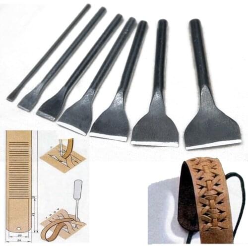 7pcs/set 7 Style Leather Craft Tools Slot Punches Straight Punch DIY Hand Work Tool