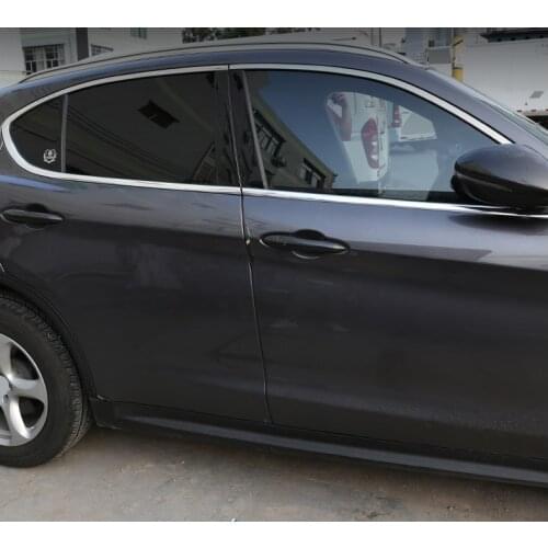 Aluminum Car Door Side Window Glass Belt Line Molding Trim Frame Fit for Alfa Romeo Stelvio 2017-2019 Car Styling Accessories