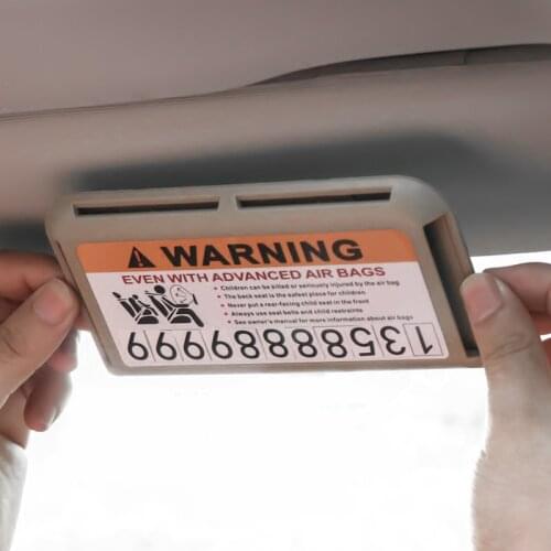 Car Storage Supplies Stickers Sun Visor Organizer High-speed IC Card Holder Slot Plate Warning Decoration