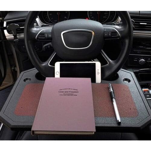 Car Steering Wheel Desk Multifunctional Portable Car Travel Table Coffee Holder Laptop Computer Rack and Food Steering Wheel