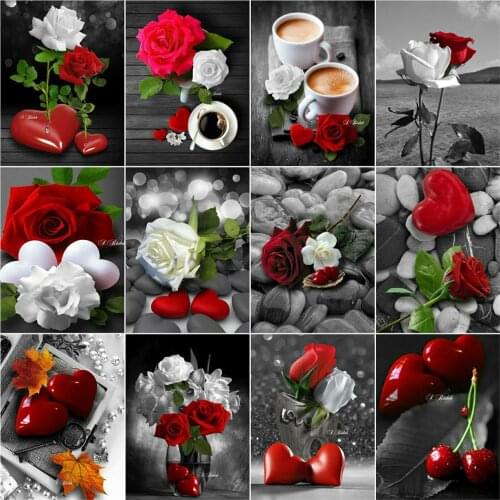 AZQSD 5D Diamond Painting New Arrivals RoseNeedlework Gift DIY Diamond Mosaic Flower Cross Stitch Kits Home Decoration
