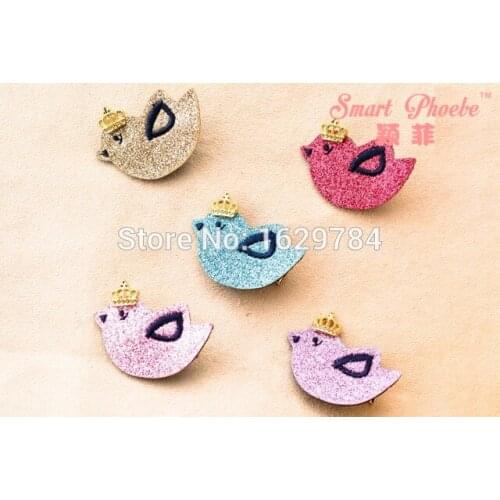 Boutique 20pcs Fashion Cute Glitter Tiaras Bird Hairpins Solid Kawaii Animal Hair Clips Princess Headwear Hair Accessories