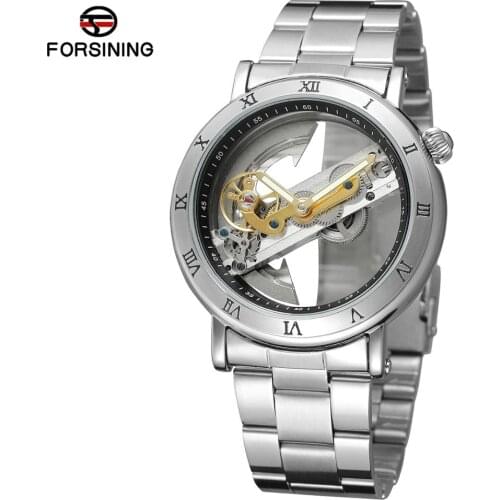 Forsining Watch Transparent Rome Number New Design Custom Brand See-through Automatic Mechanical Mens Watches In Wristwatches