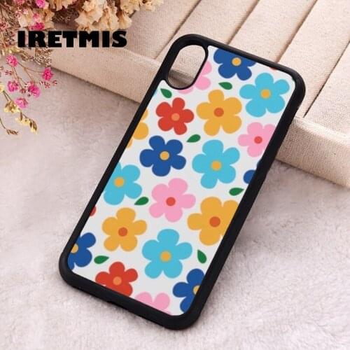 Iretmis 5 5S SE 2020 Phone Cover Case for iPhone 6 6S 7 8 Plus X Xs XR 11 12 Mini Pro Max Rubber Silicone Daisy Colorful