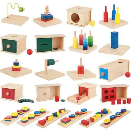 Kids Wooden Puzzles Montessori Toy Games Box Learning Education Baby Toys For Children Infants Puzzle Boxes Birthday Gift