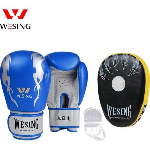 Wesing Kids Children 6oz Boxing Gloves and punch mitt and mouth guard sets focus mitts gear sets