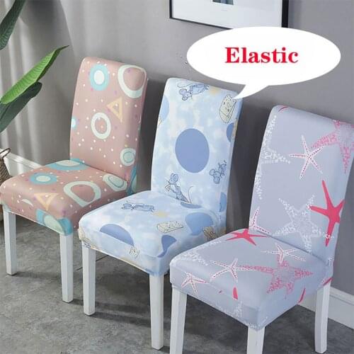 Elastic Printed Chair Cover Spandex Stretch Chair Covers For Kitchen/Dining Room Office Chair Slipcover Chair Cover With Back