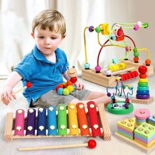 Montessori Toys Baby Wooden Puzzle Early Learning Baby Wooden Toys Puzzle Games Educational Toys For Children