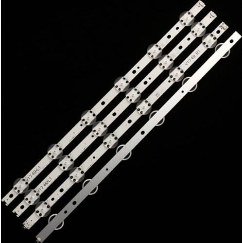 New Kit 4 PCS LED strip For LG 49UV340C 49UJ6565 49UJ670V 49 V17 ART3 2862 2863 6916L-2862A 6916L-2863A V1749L1