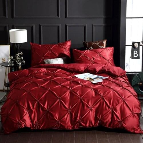 Bedding Set Pillowcase Modern Comfortable Silk Quilt Cover Smooth Bed Linen Set Home Textiles Juego De Cama Solid Color Queen