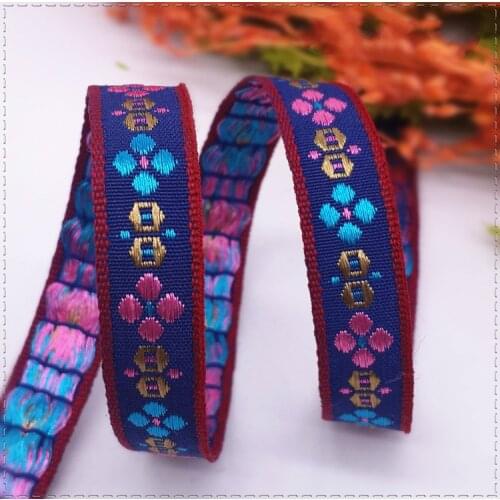 New (1 meters/lot) 10mm Printing flower Grosgrain Ribbons backpack Belt decoration tape DIY garment Sewing accessories Material