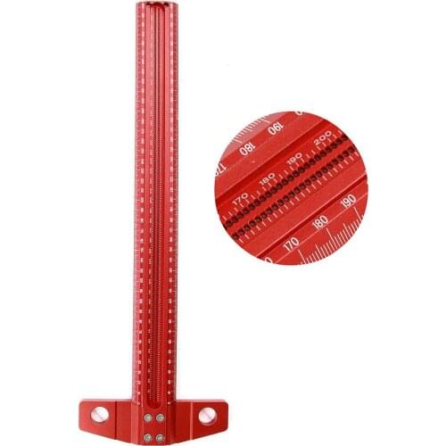 Luxury Woodworking Line Scribe T-type Ruler 1mm High-precision Hole Crossed Ruler 300/400/500/600mm Aluminum Alloy Marking Gauge