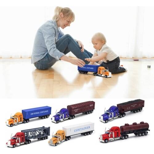 Alloy Car Carrier Truck Model Boy Christmas Toys Assembled Model Building Kits Tool 1/65 Scale Diecast Simulation