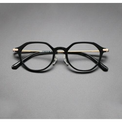 Vintage Acetate Optical Eyeglasses Frame Men Women Square Myopia Prescription Titanium Glasses Frame Male Luxury Brand Eyewear