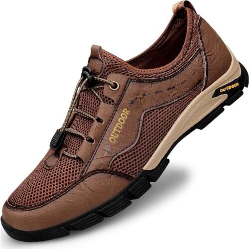2021 Genuine Leather Mens Shoes Outdoor Breathable Mens Casual Shoes Light Slip-on Loafers Men Mocassin Man with Free Shipping