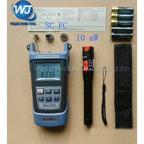 2 In 1 FTTH Fiber Optic Tool Kit King-60S Optical Power Meter -70 to +10dBm and 10mW Visual Fault Locator Fiber optic test pen