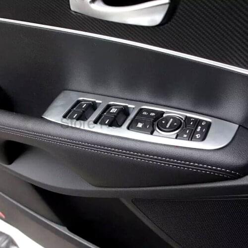 For Kia Sorento L 2015 LHD ABS chrome 4pcs Door Armrest Cover Window Lifter Button Switches Trim Car Interior Accessories