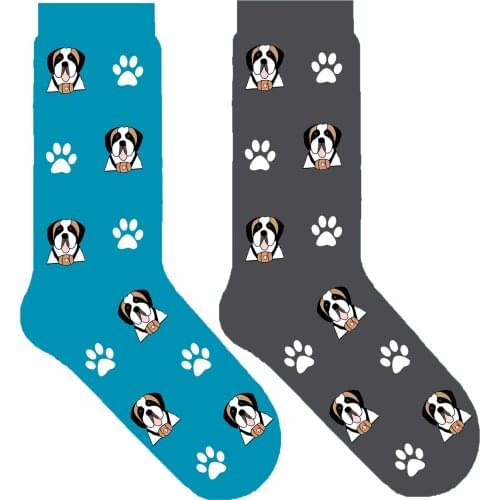 Saint bernard dog crew socks for human women pup St. Bernard puppy dog themed gift ORIGINAL 50 pair/lot EU 38-44 / EU 35-39