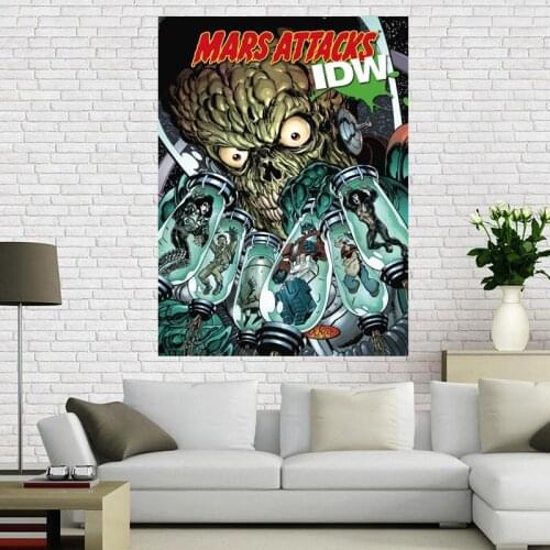 New Arrive Custom Mars Attacks! Canvas Silk Poster for Home Decor Custom Print painting Art Picture 1 pcs custom
