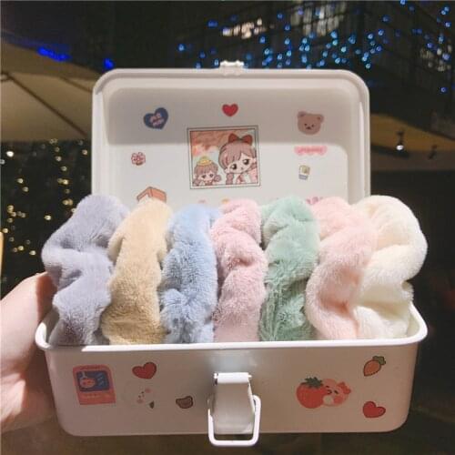 Solid Color Large Intestine Hairpin Plush Cute Headband Female Hair Band Horsetail Hair Rope Headdress Hair Accessories For Girl