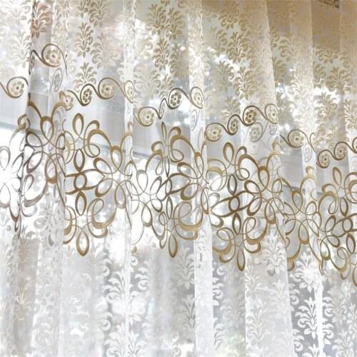 Pastoral Elegant Curtains For Living Room Bedroom New Classical Flower Customize French Window Drapes Cortina zh032C