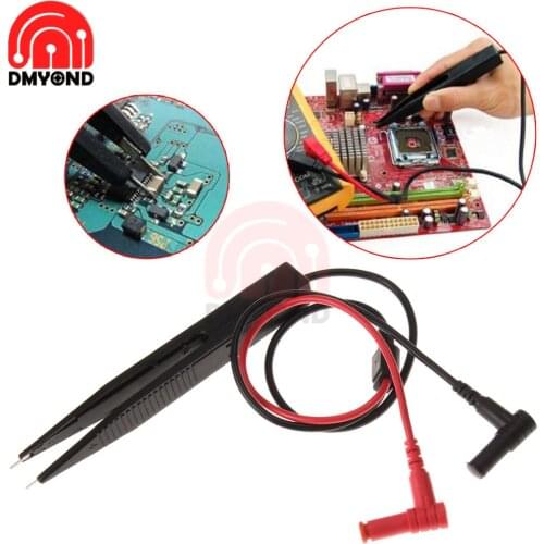 SMD SMT Chip Test Clip Lead Probe Digital Multimeter Meter Tweezer Capacitor Resistance tweezers for Resistor Capacitor