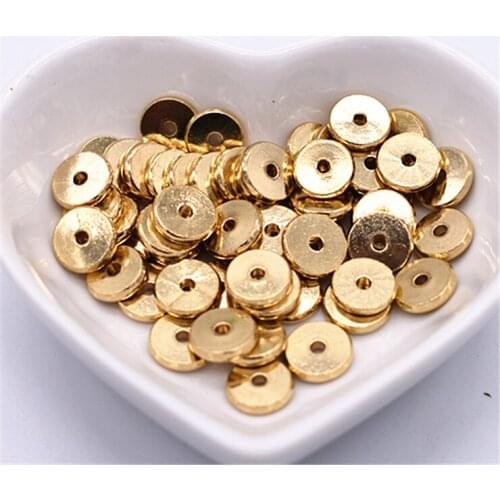 6/8/10mm 20pcs/lot Flat Brass Septum Isolated Copper Spacer Making Bracelet Necklace DIY Jewelry Accessories