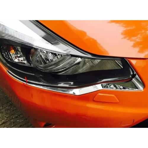Fit For Subaru XV Crosstrek 2012 2013 2014 Car Front Head Light Lamp Eyelid Eyebrow Strip Cover Trim Styling Stickers Chrome ABS