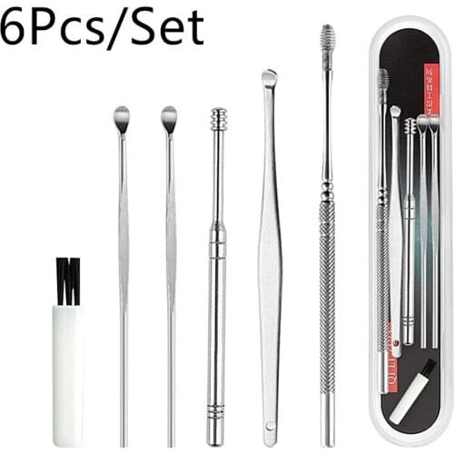 Portable Ear Cleaner Set Ear Cleaning Spiral Earpick Ear Wax Remover Ear Curette Spiral Ear Spoon Earpick Set Ear Cleaning Tools